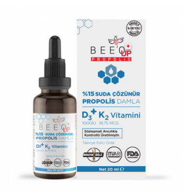 Bee'O Up Propolis D3+K2 Suda Çözünebilir Damla 20 ml - 1