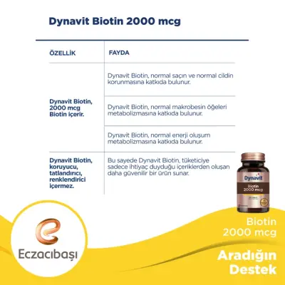 Dynavit Biotin 2000 mcg 100 Tablet - 2