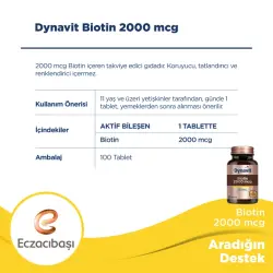 Dynavit Biotin 2000 mcg 100 Tablet - 3