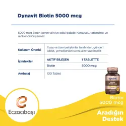 Dynavit Biotin 5000 mcg 100 Tablet - 2