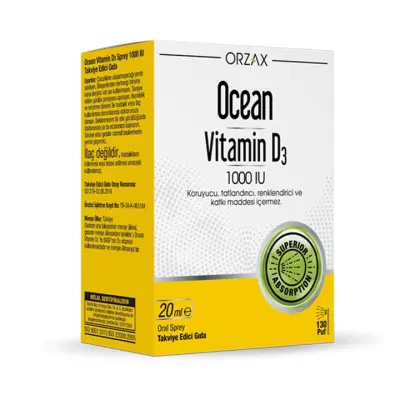 Orzax Ocean Vitamin D3 1000 IU Sprey 20 ml - 1