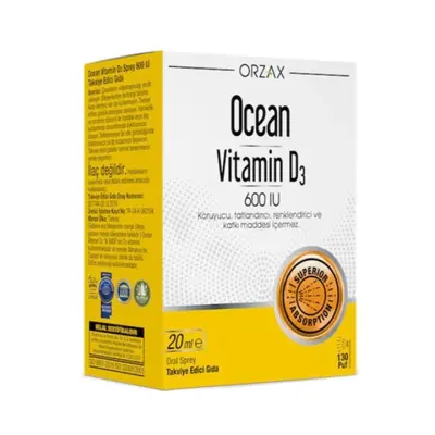 Orzax Ocean Vitamin D3 600 IU Sprey 20 ml - 1