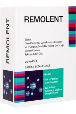 Remolent Biotin Cüce Palmiye Ekstresi Ve Bal Kabağı Çekirdeği Ekstresi 30 Kapsül - 1