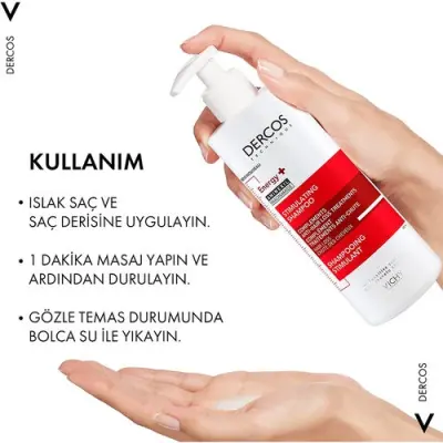 Vichy Dercos Energising Saç Dökülmesine Karşı Şampuan 400 ml - 2